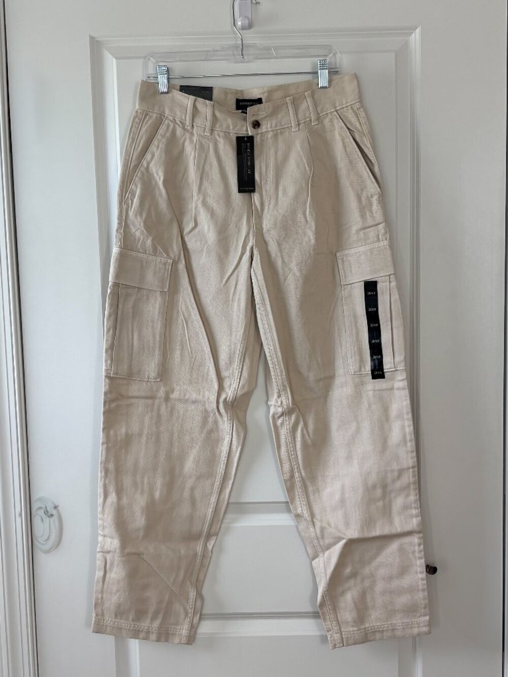 Banana Republic Factory Transition Cream Twill Utility Cargo Pants Size 28/6